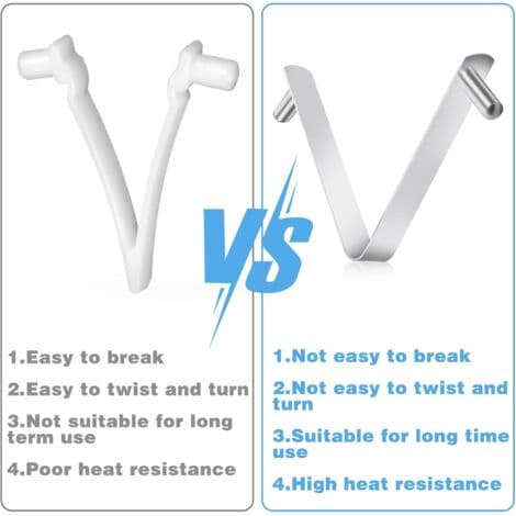 3 stk. Poolstang Universal V-clips til poolbørste, poolstangclips, stanghager, rustfri stålclips dobbeltstift fjederknap pooltilbehør
