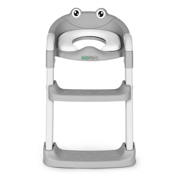 Toiletsæde til børn med trin og stige, blå, ECOTOYS