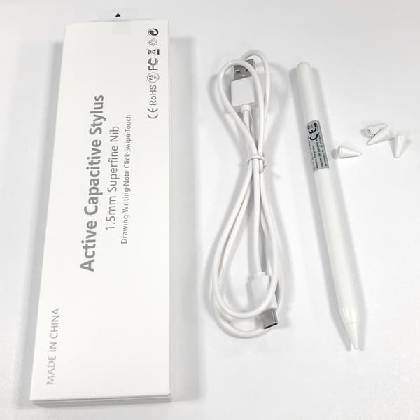 Universal Styluspen til iPad med 4 spidser Hvid White