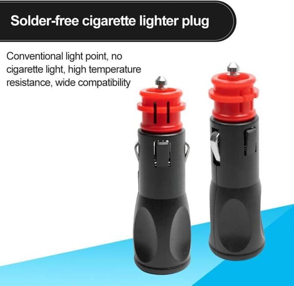 Han-cigarettænderstik til 12V cigarettænderadapter - 2 stk.