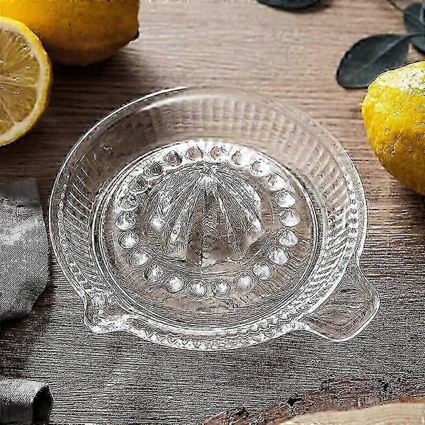 Manuel citruspresser i glas - Transparent citronpresser til lime og appelsin