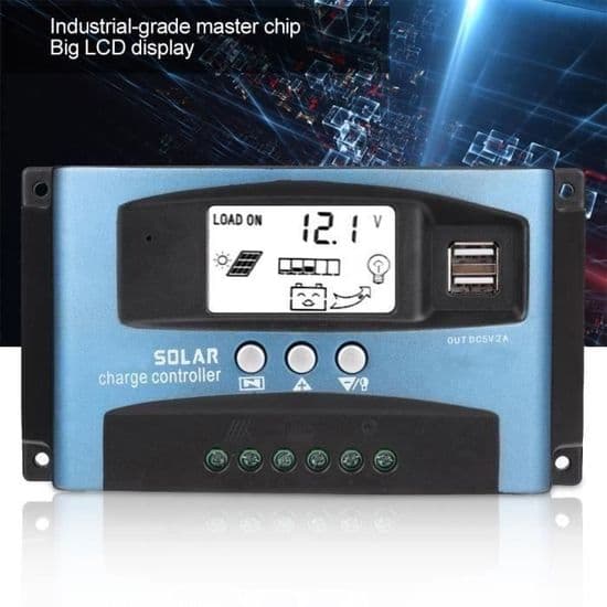 60A MPPT 12V/24V laddningsregulator för kompatibla solpaneler (ABS)