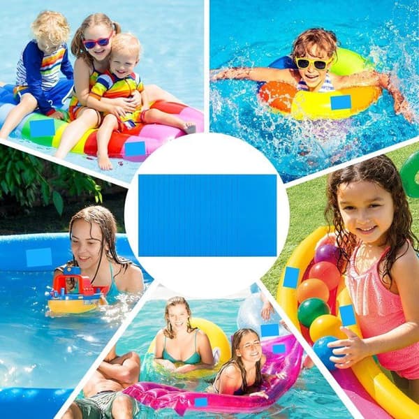 20 rektangulära poolreparationslappar, PVC-poolreparationslappar, rektangulära lappar...