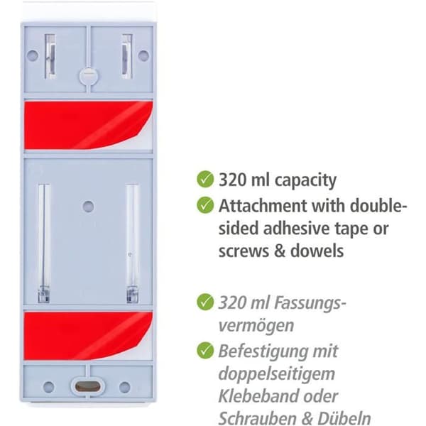 Hvid/Transparent Desinfektionsdispenser - 320 ml - Borefri Installation - Plastik