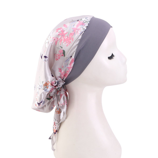 Satin Printed Tie Chemo Cap - Comfortable Headwear