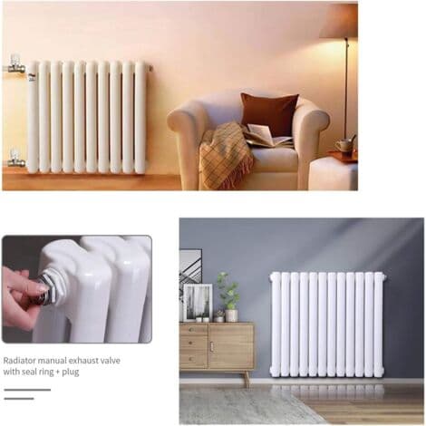 10 stk. 1/2 tomme manuelle radiatorudluftningsventiler og 5 stk. blindpropper med gevindforbindelse og O-ringstætning