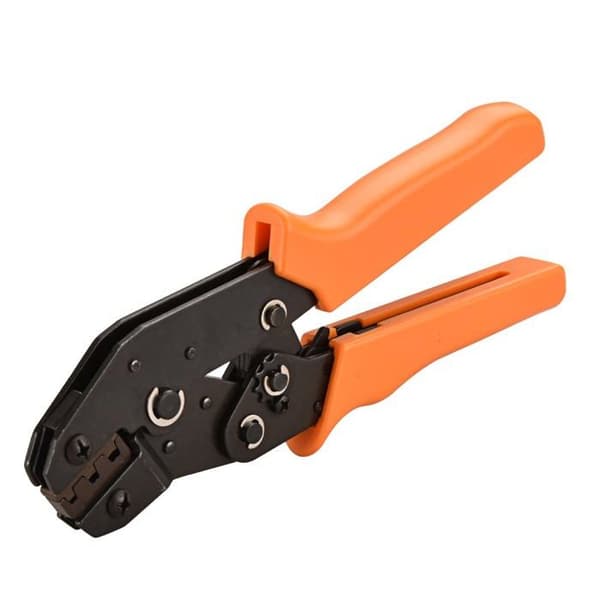 Mini skralde-krympetang, SN-48B, til krympning af uisolerede terminaler, til brug med 0,5-1,5 mm² orange ledning