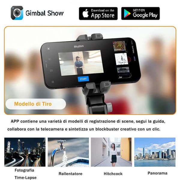 Smartphone-stabilisator, Bluetooth-fjernbetjening til vlogging, YouTube, livevideo kompatibel med iPhone/Android (sort)