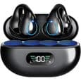 Bluetooth 5.3 Høretelefoner, HiFi Stereo Trådløse Hovedtelefoner med Touch Control, Clip-on Design med LED Display - Sort