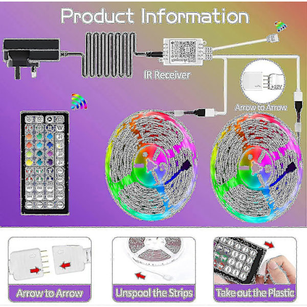 20m Bluetooth RGB LED-nauhat