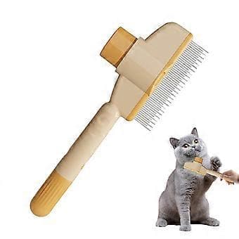 Fur Flash-børste for katter og hunder, ergonomisk oransje selvrensende hårbørste for flokefjerning