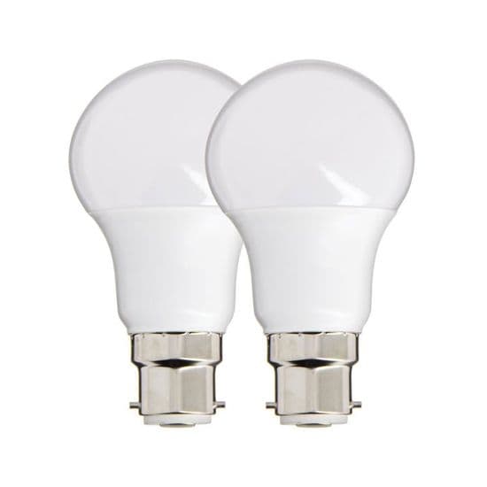 2-pack A60 B22 Bajonettlampor, 60W LED, 1020 LM, Varmvitt Ljus