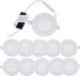 Indbyggede LED-spotlights, 10 stk., 3W, Varm Hvid 3000K, Ultratynde Runde Panel Indbyggede LED-spotlights