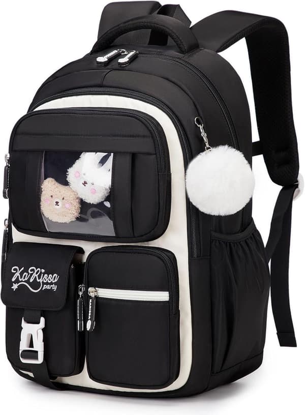 [13]Girls School Backpack Kawaii Ita Design for Elementary School Black