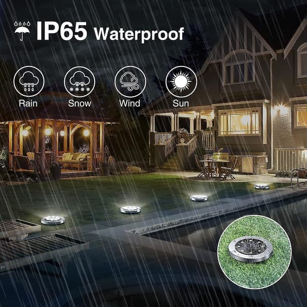 Udendørs solcellelampe, gabless udendørs solcellelys 8 stk., udendørs solcellelampe 8LED, udendørs solcelle spotlight IP65