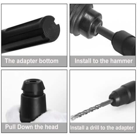 SDS Max til SDS Plus Adapter til Borehammere, Hurtigt Værktøj til SDS Max til SDS Plus Bor, Borepatron Adapter Hurtig Adapter til Alle SDS Max Boremaskiner
