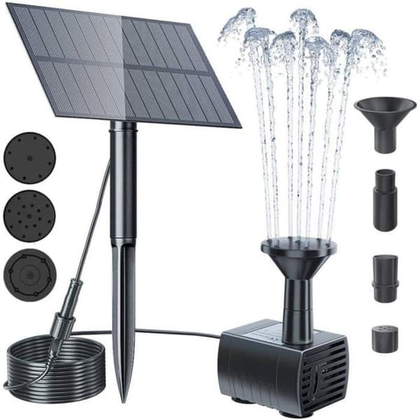 Solar fontenepumpe - 15W - 150 L/t - 4 dyser