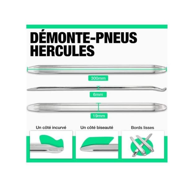Däckjärn - 30cm - Metall - Ergonomisk - Höghållfast legering