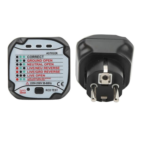 Plug Socket Tester Nøyaktig Deteksjon Rask Respons Socket Detektor EU Plugg 220V?250V