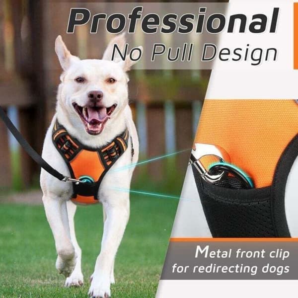 Reflekterende \"No-Pull\" Hundesele - Justerbar - Enkel å ta på - Kontrollhåndtak - Pustende