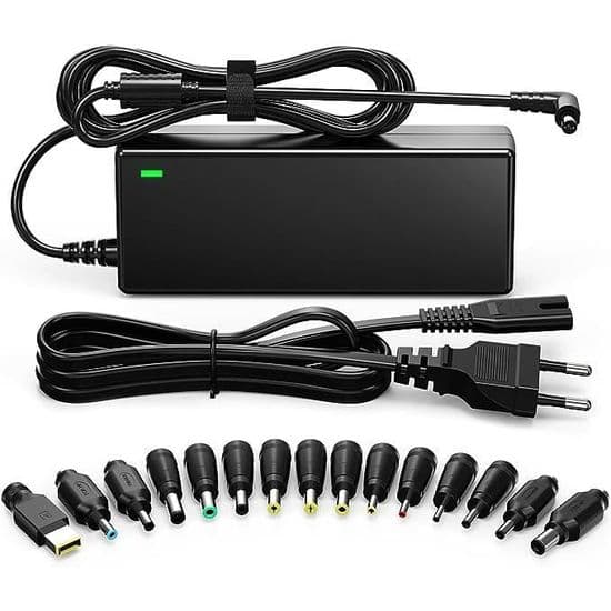 90W Universal PC-oplader med 15 stik - Hurtig opladning