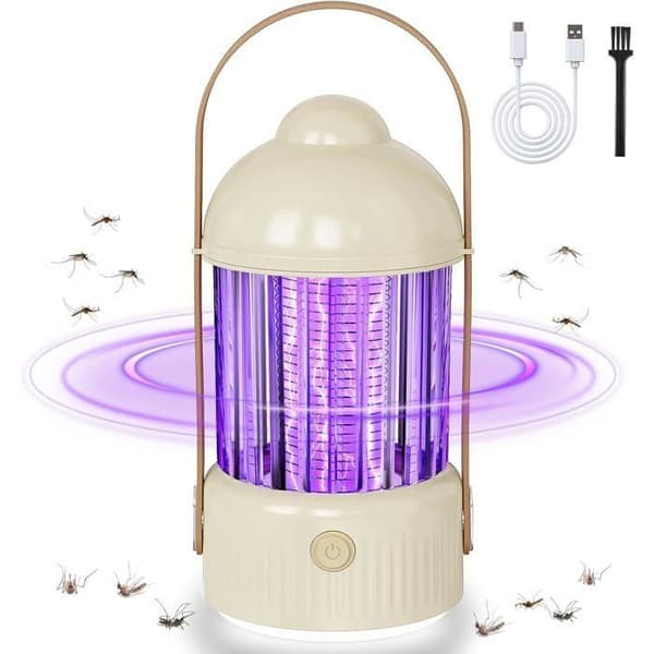 Indendørs UV-myggedræberlampe med LED-lys, elektrisk myggesensor, 4000 mAh