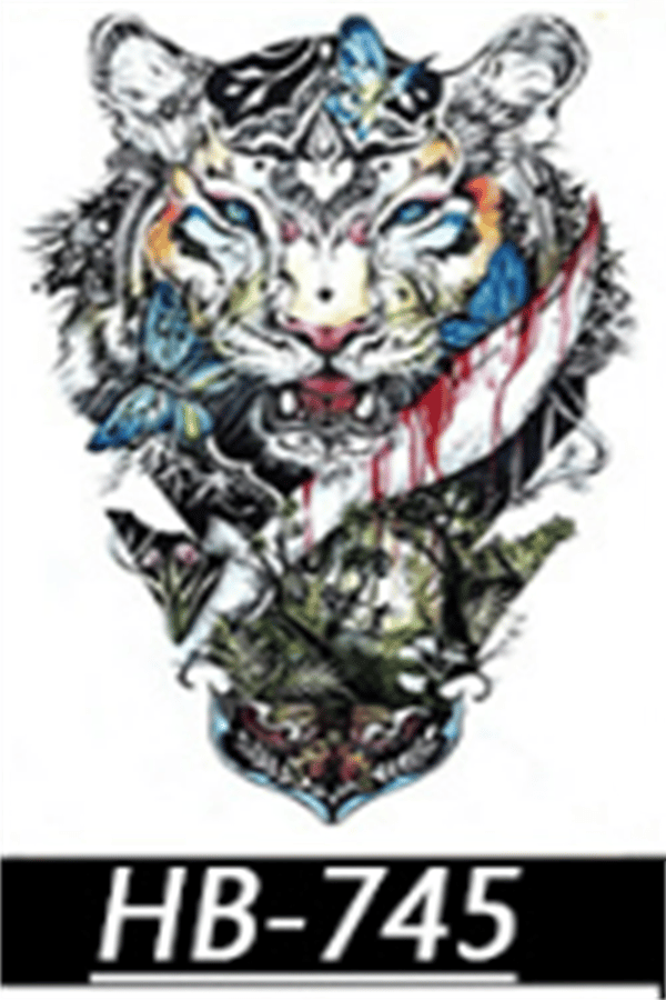 Large Temporary Fake Tattoos 14 pcs MultiColor M