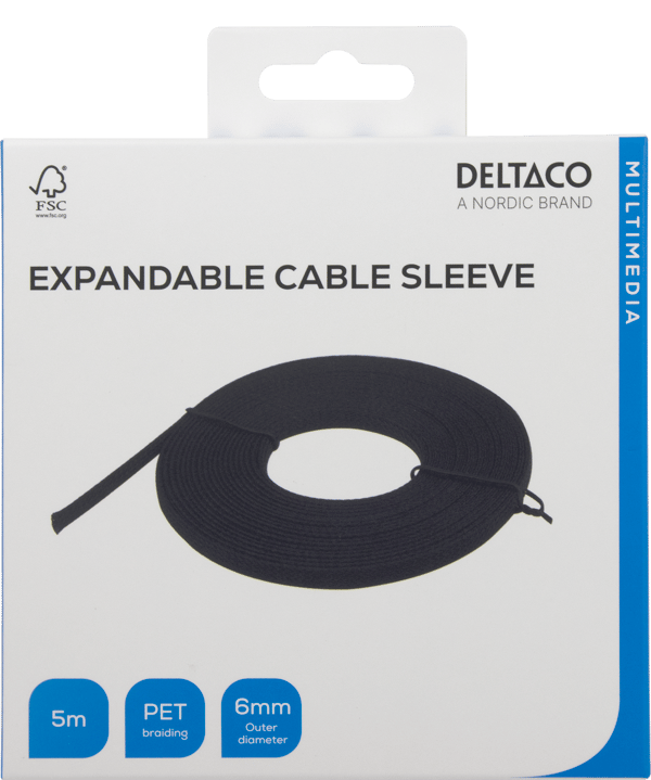 Nylon netkabelrør OD6.0 mm, 5 m, sort
