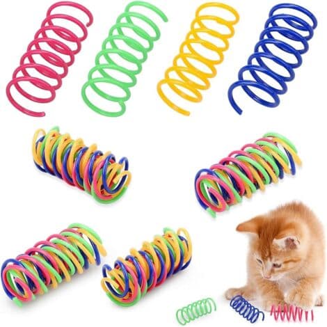 Set med 40 spiralformade kattleksaker för katter, plastleksak