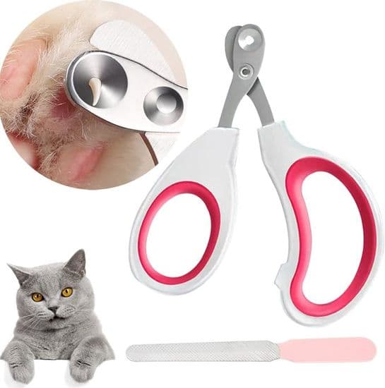 Kattpotesaks, katteklo-klippere med 2 mm konisk hull, kattepote-klippere, tilbehør, rosa