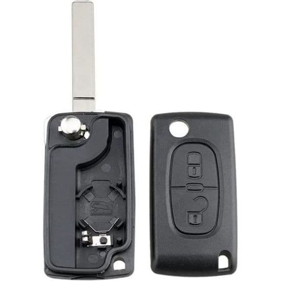 01A egnet for Citroen C3 erstatning 2-knapps fjernkontrollnøkkelhus Ce0536 Va2, svart