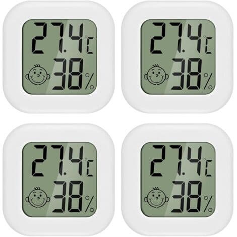 4-delad Mini LCD Termometer Hygrometer Inomhus Hemtermometer Lämplig för Barnrum, Äldres Rum, etc.