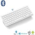 Trådlöst Bluetooth-tangentbord, AZERTY-layout, Mac-kompatibelt, franska, ultratunt, för alla enheter: iOS, iPad, Android, PC - S065E