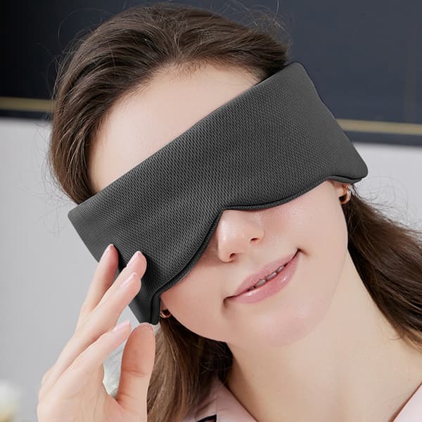 Full Coverage Sleep Mask for Eyes and Ears Black Grey