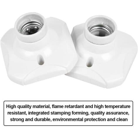 PCS E27 LED-lampsockel, E27 lamphållare, E27 väggmonterad sockel, E27 bas med fäste för hallar, trappor, sovrum, kök (AC 220-250V, vit)