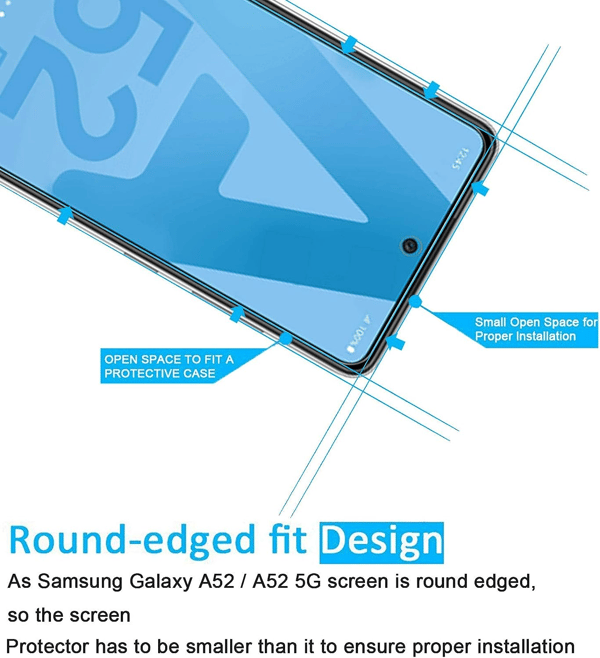 Tempered Glass Screen Protector for Samsung Galaxy A52/A52 5G/A52S 5G