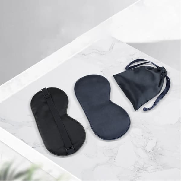 Silk Sleep Mask - Including Storage Bag Black