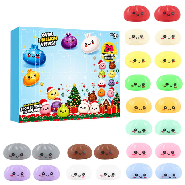 Adventskalender 2026, 24 överraskande dumplingkalender, Squishies-leksaker, stressavlastande leksaker