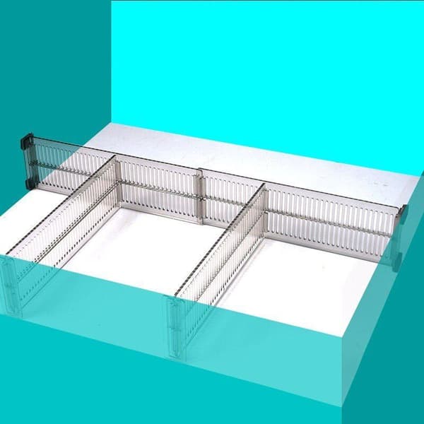 Adjustable Drawer Divider - 2 pieces - Transparent Plastic