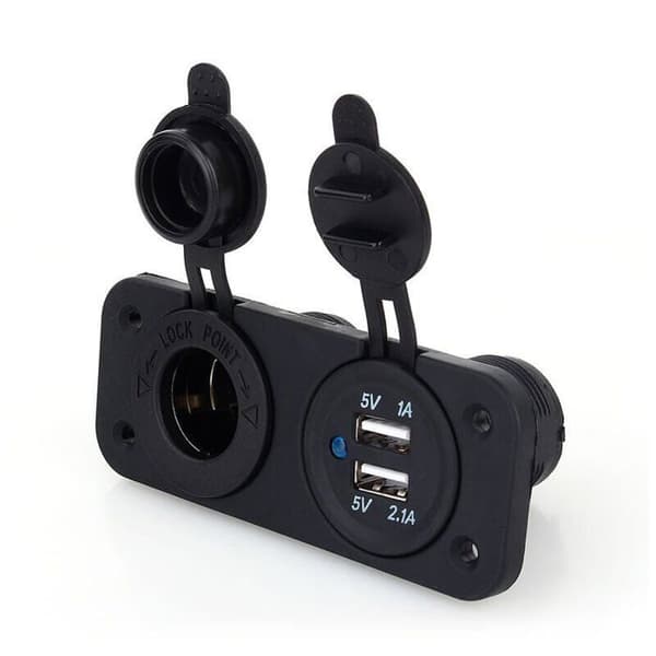 Dobbel USB Bil Auto Sigarettenner Uttak Splitter 12V Lader Strømadapter Uttak