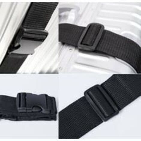 25 mm spännrem, 4-delad spännrem, plastrem för packning, resväskor, flytt, bagage (svart)