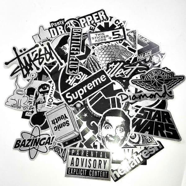 50 stk. vandtætte metalstickers til bærbar computer og mode