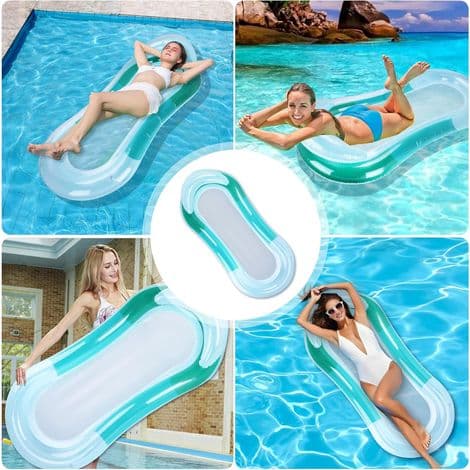 Oppustelig Poolmadras. Flydende Luftmadras. Oppustelig Pool Lounger. (150 x 75 cm)