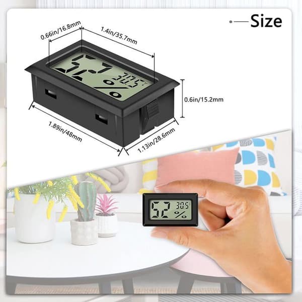 Mini digitalt termometer hygrometer -50~70℃ - 10%~99% RF - Nøyaktighet ±1,0°C