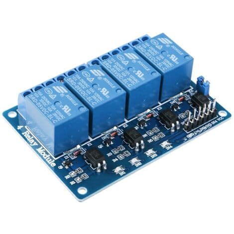 5V DC 4-kanals relæmodul med optokobler til Mega 2560 1280 DSP Arm PIC AVR STM32 Raspberry Pi
