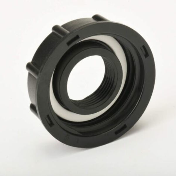 S60x6 hætte, 1000L IBC adapter, 1-tommer IBC tankfitting