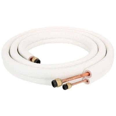 3/8-5/8 tums anslutningsslang för luftkonditionering, vit präglad isolering, 5 m