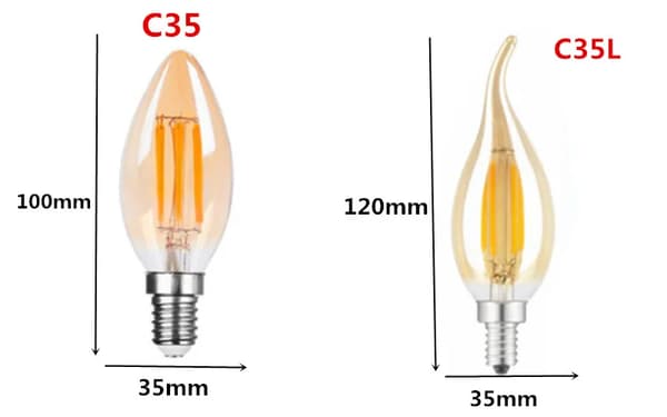 LED Edison Pære, Dimbar Varmhvit Lys, C35, 4W, 6W, E14, 220V, Krystall, 5 stk
