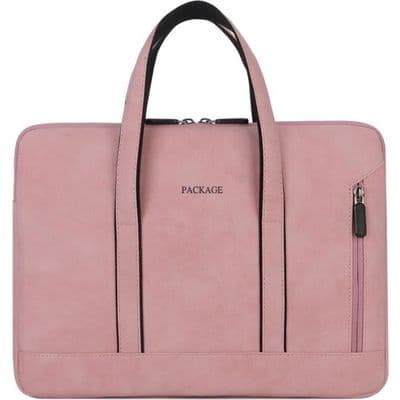 Bærbar computer sleeve - Leytn® - 15,6 tommer - PU læder - Vandtæt - Pink