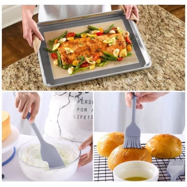 Bakmatta - Silikon - 42x29.5cm - Non-stick - Inkluderar: Borste och spatel